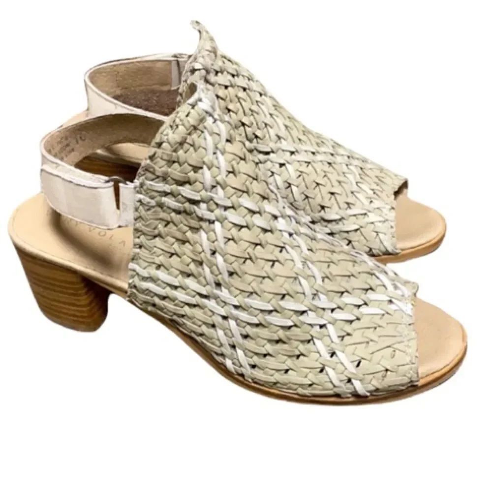 Very Volatile Cream Sling Back Peep Toe Bootie Sandal Size  10